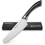 WELLSTAR Sandwich Knife, Bread Knife, 6.5 Inch Stainless Steel Serrated Utility Knife for Bread Vegetable Meat Cutting, Butter Spreader Knife with Full Tang Handle Multipurpose Kitchen Knife