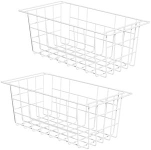 LOCVCDA 16.5" Freezer Baskets for Chest Freezer, Chest Freezer Organizer with Handle, Metal Wire Fridge Organizer Bins Deep Freezer Organizer Bin