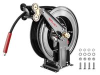 WOJET Pressure Washer Hose Reel 50 ft x 3/8 in, Retractable Hose Reel for Water/Air/Oil, Heavy Duty Hose Reel in Steel, Power Washer Hose Reel with Dual Arm, Auto Rewind, Max 4000PSI (Without Hose)