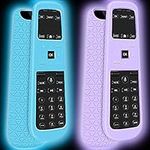 2pack Protective Case Cover for AT&T TV Now DirecTV Receiver Remote Control Voice Control C71KW,for AT&T TV Now DirecTV Remote Back Shockproof Silicone Cover Holder Skin Protector-Glowblue+Glowpurple