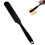 10" Long Skinny Silicone Spatula, Heat-Resistant Non-Stick Peanut Butter Spreader, Ideal Baking Tool for Mixing, Icing, Scraping Cream (Black)