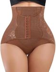 YERKOAD Tummy Control Panties for Women Shapewear Butt Lifter Short High Waist Trainer Corset Slimming Body Shaper Underwear, Brown, X-Large