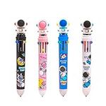 Multicolor Ballpoint Pen 0.5mm, 10-in-1 Colored Retractable Astronaut Ballpoint Pens for Office School Supplies Students Children Gift, 4 Count