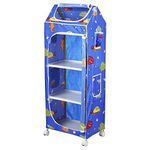 Little One's | 4 Plastic Shelves Baby Foldable Wardrobe (Made in India), Unbreakable Material, (Plastic Structure)| Aquatic Blue | HP4/FB