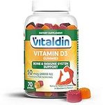 VITALDIN Vitamin D3 Gummies – 2.000 IU per Serving – 70 Chewable Gummies (1-Month Supply); Fruit Flavour – Vitamin D for Bone Health & Immune System Support – Gluten Free – for Kids & Adults