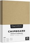 Brown Kraft Chipboard – Medium Weight 30 Point (0.03 inch) Cardboard | Thick and Sturdy, Great for Arts and Crafts, Packaging, Scrapbooking, Notepad Backing | 25 Chipboard Sheets | 8.5" x 11"