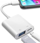 USB OTG Adapter for iPhone/iPad, USB Camera OTG Adapter for iPhone to USB 3.0 Adapter with Charging Port, Plug and Play, USB Camera Adapter Support Card Reader, Game Controller, USB MIDI Device