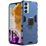 TheGiftKart Tough Armor Bumper Back Case Cover for Samsung Galaxy M15 / F15 / M15 5G Prime Edition | Ring Holder & Kickstand in-Built | 360 Degree Protection Back Cover Case (PC & TPU, Greyish Blue)