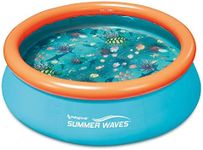 Summer Waves 8 Ft x 30 Inch Backyard Kiddie Splash Inflatable above Ground Pool with 3D goggles and Ocean Life Floor for Infants, Kids, and Adults