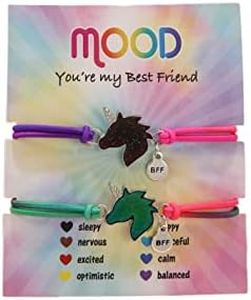 COLORFUL BLING 2pcs Temperature Sensing Color Changing Mood Bracelet Animals Mermaid Dinosaur Butterfly Wrap Bracelet for Women Friendship BFF Jewelry, Perimeter: 6.3-9.5 inches, Metal, alloy