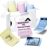 Memoqueen T02 Pink/Yellow/Blue Thermal Paper, Non-Adhesive Paper Printer Paper, Compatible with T02 M02X M02L Mini Sticker Printer, 53mm x 8m, Black Text, Keep for 5 Years, 3 Rolls