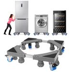 HHXRISE Mobile Roller, Mobile Base with 4 Locking Wheels and 8 Feets, Universal Adjustable Furniture Dolly for Washing Machine Stand Base, Refrigerator, Washer & Dryer, Appliance Mover, Moving Cart