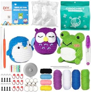 Animals Amigurumi Crochet Kit for Beginners – Easy-to-Use Knitting Kit for Adults with Soft Cotton Yarns, Tools and Instructions | for Creating Cute Handmade Gifts, Stress Relief and Fun DIY Projects