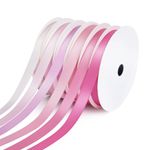 Yardinys Satin Ribbon 3/8 Inch Fabric Ribbon, Pink Ribbon Assortment Double Faced Ribbon for Gift Wrapping Flower Bouquet Wedding Party Decoration Hair Bows DIY Crafts- 10 Yards/Roll, Total 60Yds