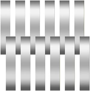 12 Pieces 304 Stainless Steel Strips, Stainless Steel Shim Stock Assortment, 1" Width x 6" Length, 0.001", 0.0015", 0.002", 0.003", 0.004", 0.005" Thickness Metal Shims