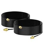 Bingfu RP-SMA Male to RP-SMA Female Bulkhead Mount RG174 WiFi Aerial Antenna Extension Coaxial Cable 5m (2-Pack) for Wireless Mini PCI Express PCIE Network Card WiFi Adapter WiFi Router Gateway