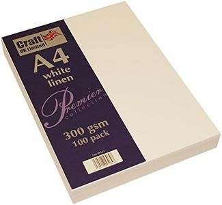 Craft UK W123 - Carta telata, confezione da 100 unità, formato A4, colore: bianco