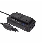 MKAEYYO Power Inverter - 200w Inverter 12v to 24v with 2 Sockets and 4 Usb Ports, Dc12v to Ac220v Fast Car Charger, Suitable for Trucks Cars Motorhomes and Business Trips Holiday Use