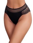 Avidlove Black Underwear for Women Sexy Lace Panties Cheeky Underwear Stretch Hipster Briefs