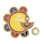 Aditri Creation Shubh Labh Deepawali Floor Rangoli Reusable Large Floor Rangoli Acrylic Rangoli Indian Traditional Home Decor Gift for Home Interior Floor Decor diwali Festival Decoration(Size:-11")