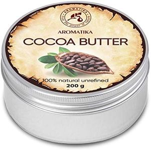 Manteca de Cacao 200g - Burkina Faso - 100% Puro & Natural - Manteca de Semilla de Theobroma Cacao - Grandes Beneficios para Piel - Cabello - Rostro - Cuerpo - Labios - Cocoa Butter