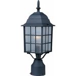 Maxim 1052BK North Church 1-Light Outdoor Pole/Post Lantern, Black Finish, Clear Glass, MB Incandescent Incandescent Bulb , 25W Max., Dry Safety Rating, 2900K Color Temp, Standard Dimmable, Glass Shade Material, 5520 Rated Lumens