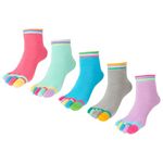 UILYNIU 5 Pairs Women Pilates Five Finger Toe Yoga Sport Cotton Liner Ankle Socks,Womens Toe Socks Ladies Five Finger Running Socks,Athletic Running,UK size 4-7, EU 38-42 (Cotton, 5 Pairs)