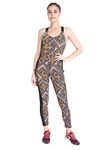 CHKOKKO Women Sports Racerback Yoga Jumpsuit Mustard size-L