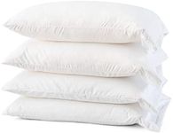 Micropuff Standard Size Pillow Protectors Open Enclosure - 4 Pack - Soft and Breatheable Hypoallergenic Pillow Cover. Pillowcase Protects Against Stains, Spills, and Perspiration.