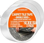 All Flooring Now Carpet Tile Tape Double Sided 2in x 90ft (3 Pack) Heavy Duty Reinforced Web Mesh & Residue Free - Indoor Outdoor for Carpet Tiles, Hardwood, Vinyl, Rugs, Carpet, Rubber & Mat Gripper