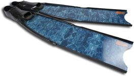 Leaderfins Blue Camo Freediving and Spearfishing Fins (EU 43-44 / US 9-10, Soft Stiffness)