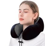 Zollyss Neck Pillow for Travel - Travel Pillow for Flights - Travelling Accessories for Train - Neck Support Pillow for Car - Neck Rest for Sleeping - Memory Foam Pillows for Men Woman (Random Color)