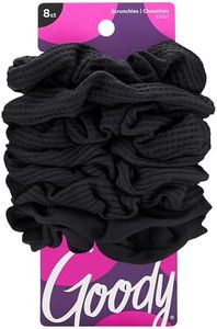 Goody Ouchless scrunchie, Black, 8 Count (Pack of 1)