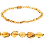 Amazing Amber Necklace - 100% Authentic Amber (Golden Honey, 13.5 inches), Certified Amber Necklace with Safety Clasp and Knotted Beads