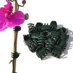 Vtete 50 PCS Large Size Orchid Clips and Garden Support Clips Green ( Not with Flower and Plant Spike)