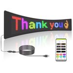 Flexible LED Car Sign, Leadleds Programmable LED RGB Color Sign, 26.4" x 4.8" Scrolling Message LED Display Board for Shop Bar Hotel, Support Custom Text Pattern Animation