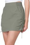 CAMEL CROWN Women's Skorts Athletic Casual High Waisted Tennis Skirt with Shorts Golf Skort Pockets Tummy Control Quick Dry Light Green