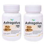 Biotrex Nutraceuticals Astragalus 500mg 60 Veg Capsules Pack of 2 Dietary supplement, nutritional supplement, multivitamins, vitamin for men, women and adults, health supplements.