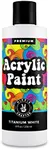 White Acrylic Paint Premium Colors Paint Acrylic | Art Paints for Canvas and Outdoor Painting 8oz 236ml Bottle Titanium White