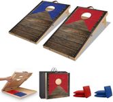 Foldable Cornhole Board Set 2ft X 1ft Solid Wood Premium Cornhole Game with 6 Bean Bags and Carrying Case Portable Cornhole Set for Kids and Adults Indoor or Outdoor Play