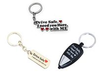 ZYZTA Drive Safe, I need you here with me, Metal and LED key chains, Pack of 3, multicolored