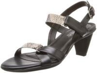 Walking Cradles Rose Petals Women's Sam Dress Sandal,Black Cashmere/Black and White Snakeprint,8.5 XW US