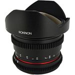 Rokinon RKHD8MV-C HD 8mm t/3.8 Fisheye Lens for Canon with De-clicked Aperture and Removable HoodWide-Angle Lens