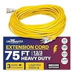 75ft Power Extension Cord Outdoor &