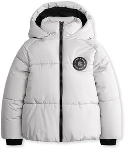 maoo garden Girls Puffer Winter Jacket Fleece Lining Heavyweight Water-Resistant Coat for Big Kids Grey 10Y
