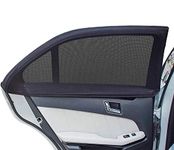 Car Window Shades, 2 Pack Breathable Mesh Car Side Back Window Sun Shades, Stretchy Car Window Screen for Baby Family Pet UV Protection, Car Window Covers Fit for Most(95%) of Cars - (M 22.5x39 x19)