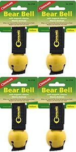 Coghlan's Bear Bell Yellow w/Magnetic Silencer Warns Animals Hiking (4-Pack)