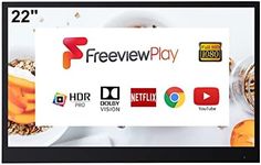 Soulaca 22inch Smart LED Black TV for Bathroom,1080P Waterpoof with Wi-Fi and Bluetooth, Integrated with Speaker Android 14.0 System,B22