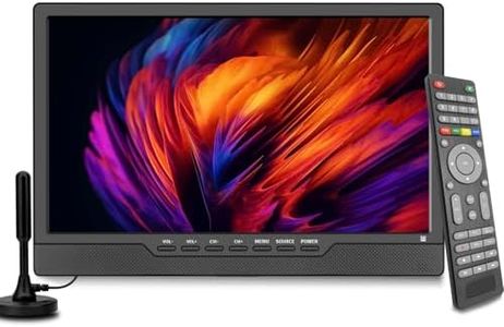 KCR 14-Inch LED HD Television with Digital DVB-T2 Tuner, HDMI, USB, Remote Control, Portable for Bedroom, Kitchen, RV
