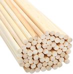 Belle Vous 100 Pack Natural Round Bamboo Dowel Rods - 30cm / 12 Inches - Extra Long Unfinished 7mm Wood Craft Sticks - Strong Dowels for Woodcraft, Art Projects, Decorations & DIY Crafts
